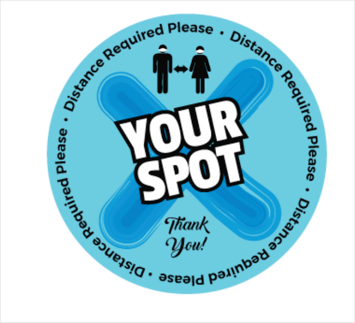 ROUND Floor Graphic - Blue | Green - "Your Spot" (25 ct)