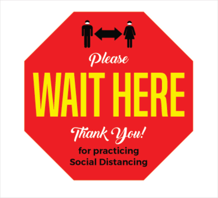 OCTAGON - Floor Graphic - Red - "Wait Here" (25 ct)