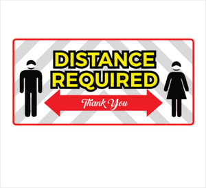 WIDE - Floor Graphic - Yellow | Red- "Distance Required" (25 ct)