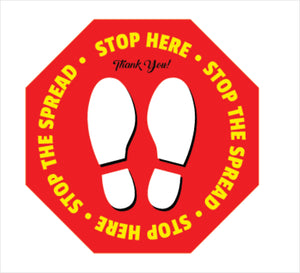 OCTAGON - Floor Graphic - Red - "Stop the Spread" (25 ct)
