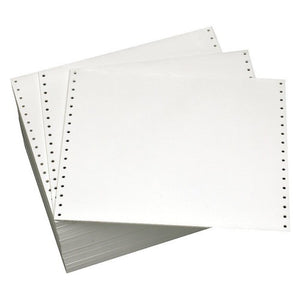 9-1/2" x 11" Blank Continuous Computer Paper - Letter-Perf Edge - 20 lb.