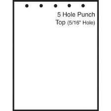 Pre-punched Paper Alliance 5 Hole Top Punch 8.5 x 11, 92 Bright, 20 LB. 1 Ream, 500 Sheets