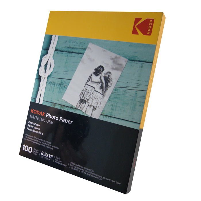 145g Kodak Matte Photo Paper, 8.5" x 11", 100/Pack (9891-169)