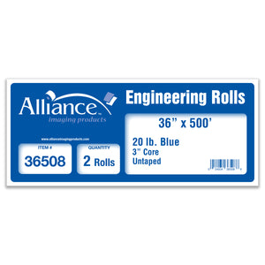 Alliance 36" x 500 FT 20lb. BLUE Bond Engineering Rolls (36508)