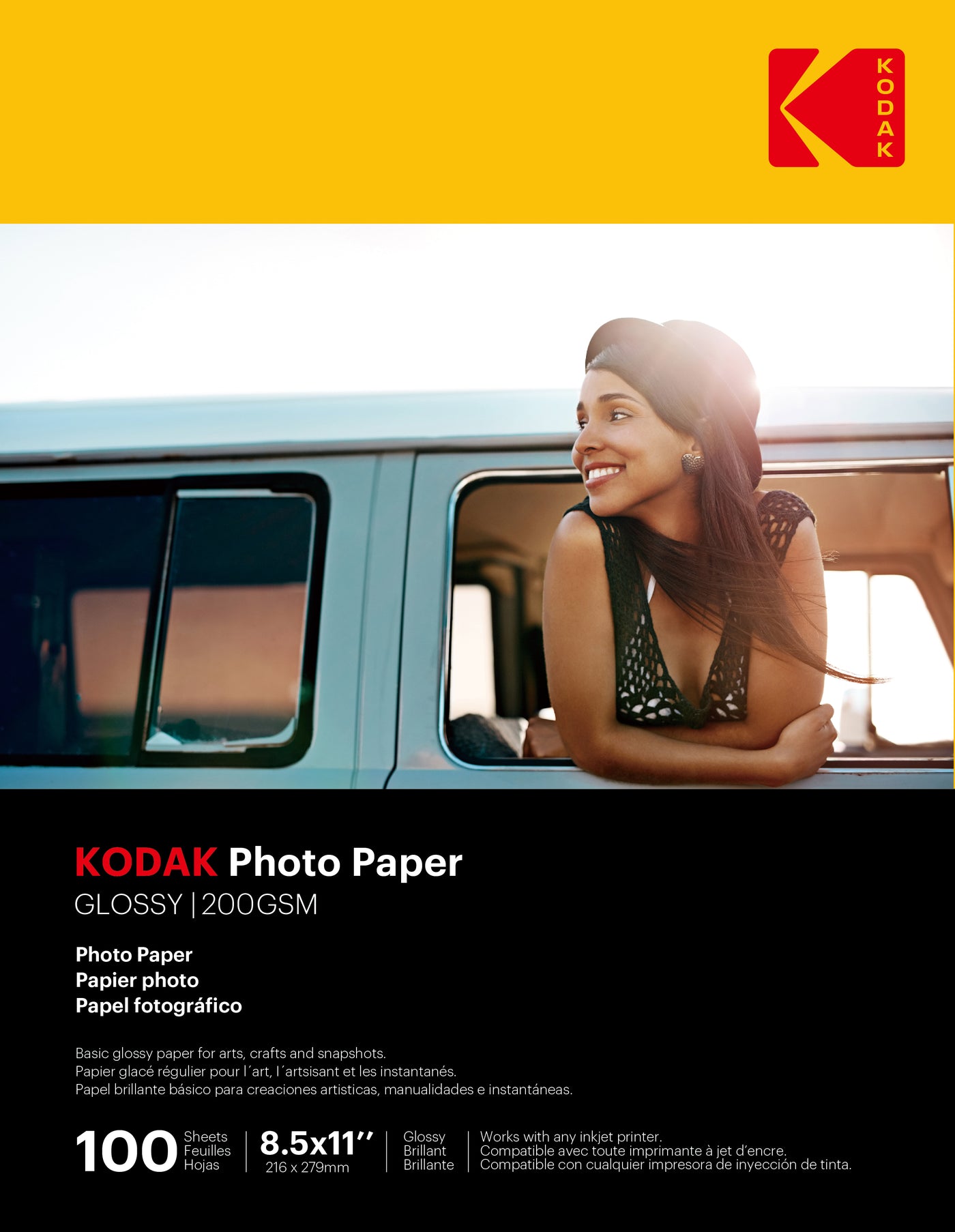200g Kodak Glossy Photo Paper, 8.5 x 11, 100/Pack (9891-189) – Paper and  Supply